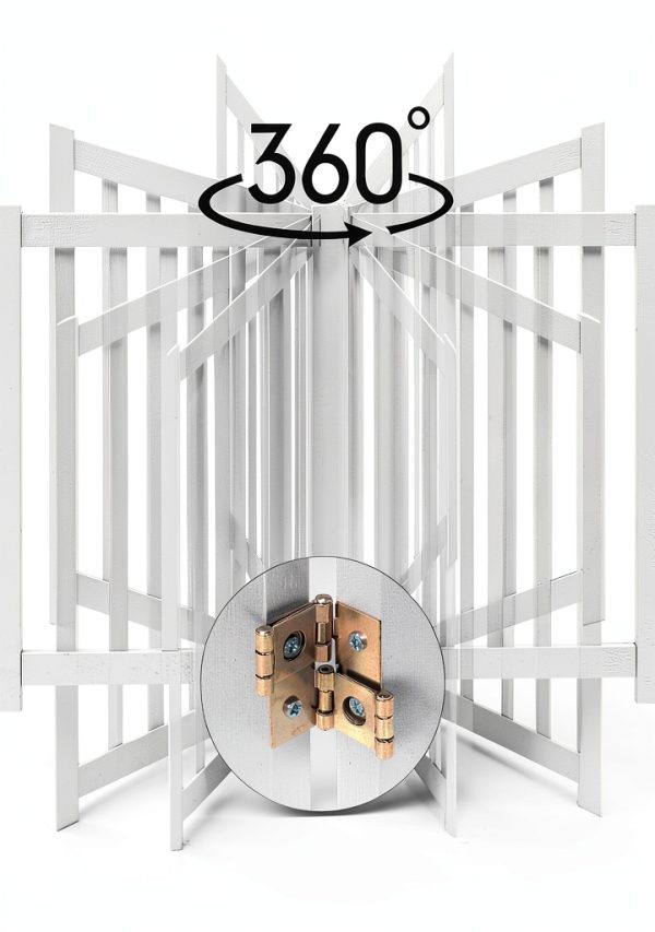 LZRS Wood Pet Gate Freestanding Foldable for Small Dogs-4