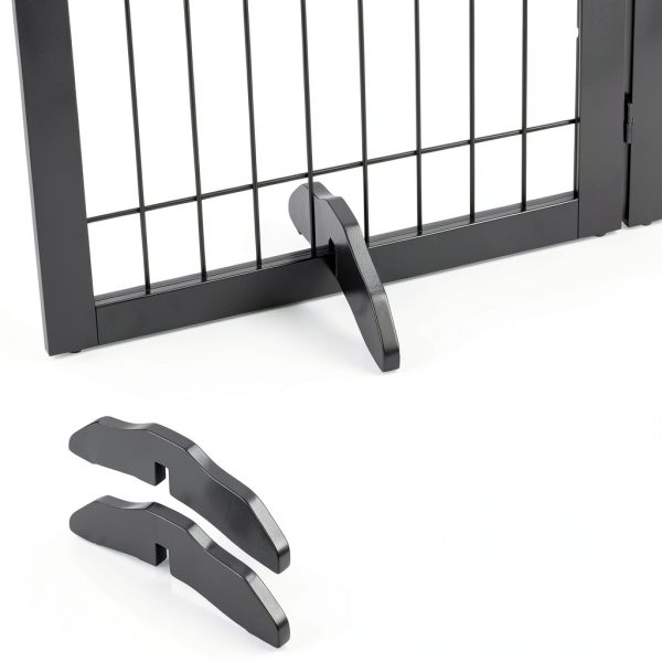 PAWLAND Dog Gate Freestanding Wooden Pet Playpen Door-8