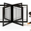 PAWLAND Dog Gate Freestanding Wooden Pet Playpen Door-6