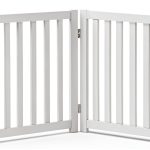LZRS Wood Pet Gate Freestanding Foldable for Small Dogs-0