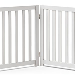 LZRS Wood Pet Gate Freestanding Foldable for Small Dogs-0