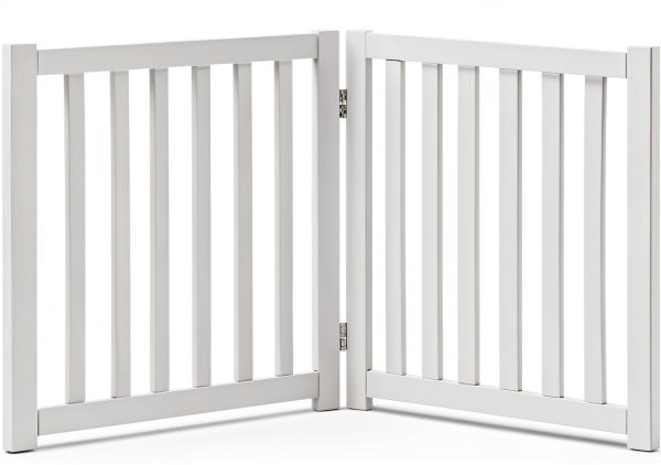 LZRS Wood Pet Gate Freestanding Foldable for Small Dogs-0