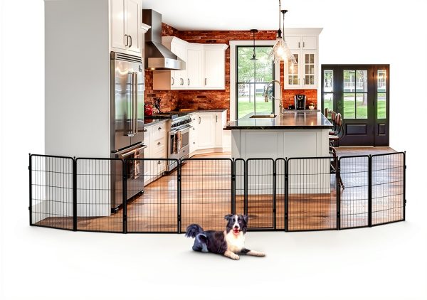FXW Full Metal Dog Gate Adjustable Indoor Pet Barrier-0