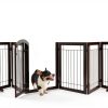 PAWLAND Dog Gate Freestanding Wooden Pet Playpen Door-7