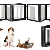 PAWLAND Dog Gate Freestanding Wooden Pet Playpen Door-4