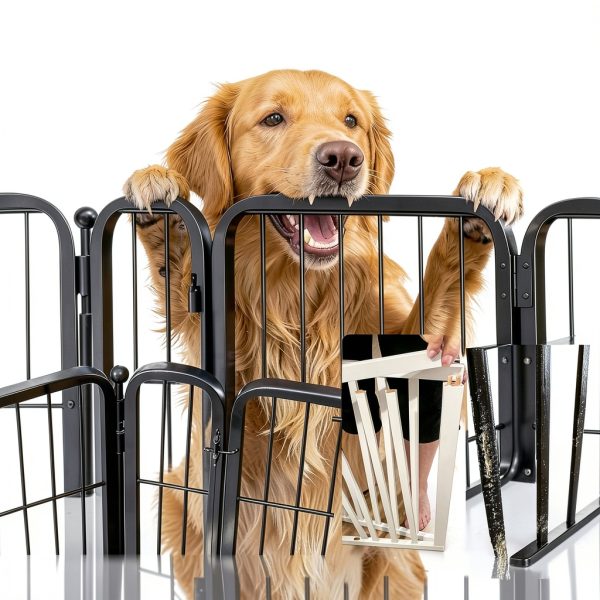 FXW Full Metal Dog Gate Adjustable Indoor Pet Barrier-1