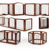 PAWLAND Dog Gate Freestanding Wooden Pet Playpen Door-5