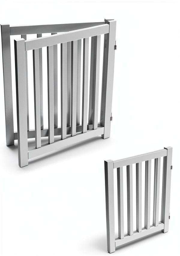LZRS Wood Pet Gate Freestanding Foldable for Small Dogs-3