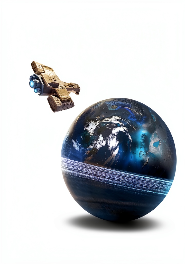 Humorous science fiction Kindle book cover featuring space janitor theme
