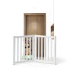 LZRS Wood Pet Gate Freestanding Foldable for Small Dogs-6