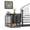 PAWLAND Dog Gate Freestanding Wooden Pet Playpen Door-3