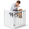 LZRS Wood Pet Gate Freestanding Foldable for Small Dogs-5
