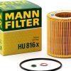 Mann Filter HU 816 x Cartridge Oil Filter Replacement with Oil Drain Plug Gasket Compatible With BMW 125i (2009-2010), 128i (2008-2013), 130i (2006-2010), 135i (2008-2013), 135is (2013)-0