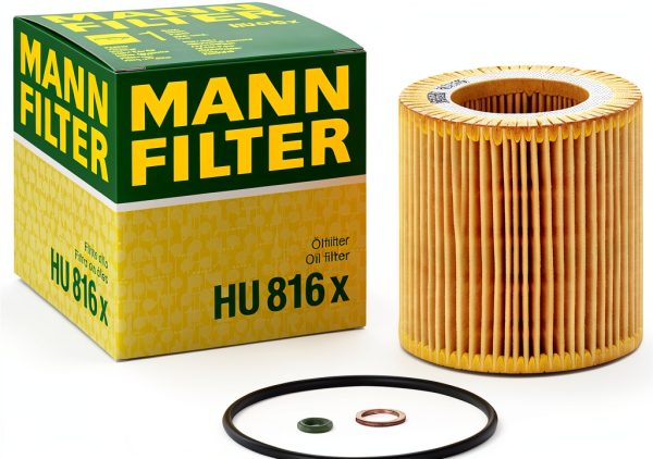 Mann Filter HU 816 x Cartridge Oil Filter Replacement with Oil Drain Plug Gasket Compatible With BMW 125i (2009-2010), 128i (2008-2013), 130i (2006-2010), 135i (2008-2013), 135is (2013)-0